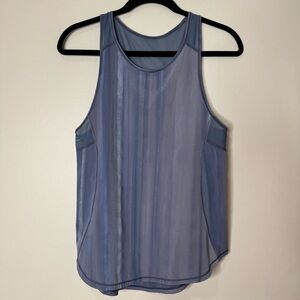 Lululemon Sculpt Tank Brushed‎ Spray Dye White Blue Mesh Racer Back Athletic